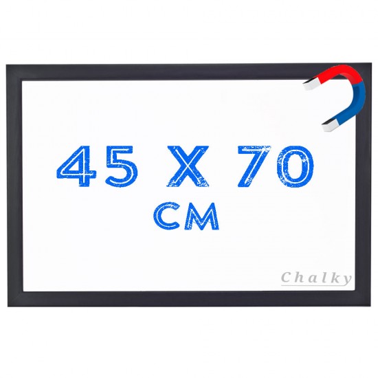 Chalky Manyetik Beyaz Yazı Tahtası Siyah Çerçeveli 45x70 cm