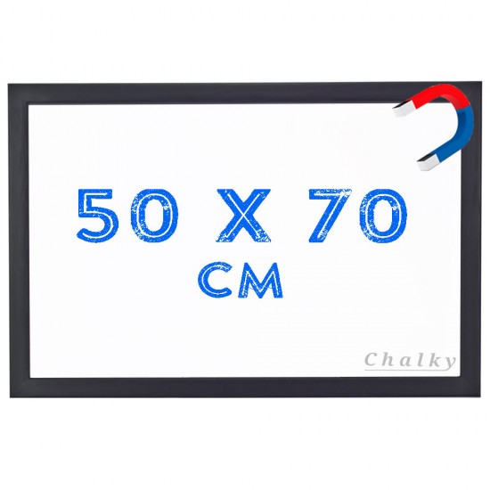 Chalky Manyetik Beyaz Yazı Tahtası Siyah Çerçeveli 50x70 cm