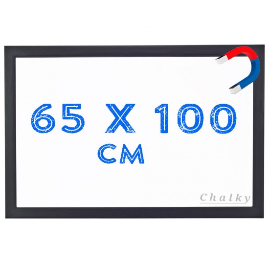 Chalky Manyetik Beyaz Yazı Tahtası Siyah Çerçeveli 65x100 cm