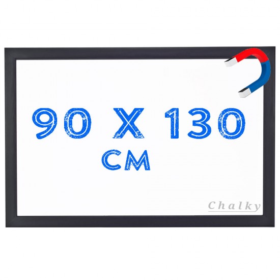 Chalky Manyetik Beyaz Yazı Tahtası Siyah Çerçeveli 90x130 cm