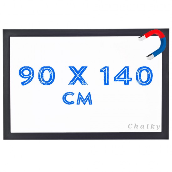 Chalky Manyetik Beyaz Yazı Tahtası Siyah Çerçeveli 90x140 cm