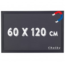 Chalky Manyetik Kara Tahta Siyah Çerçeveli - Tebeşir Yazı Tahtası 60x120 cm - Siyah